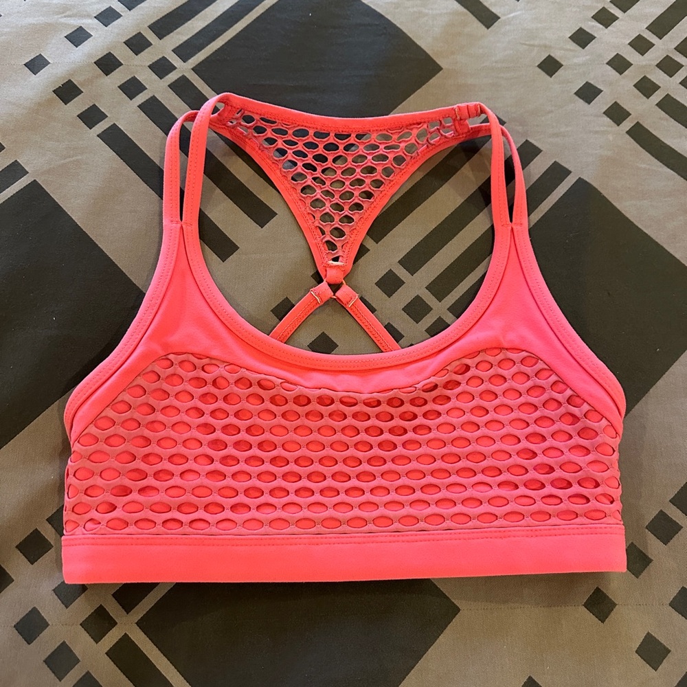 Lorna Jane Pink Mesh Sports Bra small